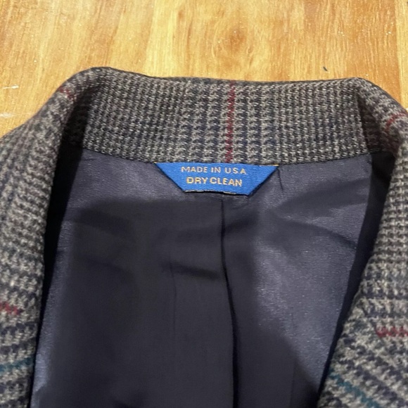 Vintage Pendleton Blazer Mens 44R Gray Tweed Suit Jacket Coat Made In USA - Picture 6 of 10